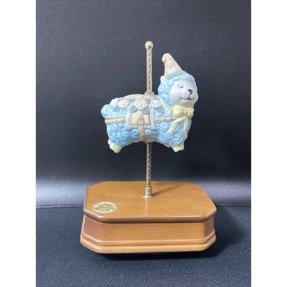 Vintage 1991 K-Mart CAROUSEL Collection Sheep Music Box Second Edition - Picture 1 of 6